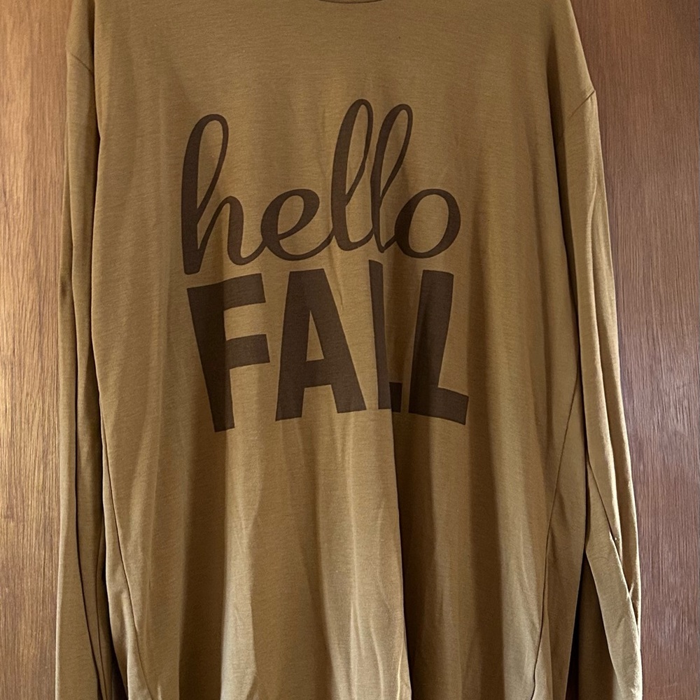 LuLaRoe Brown Long Sleeve Tee - Hello Fall